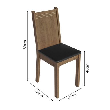 JUEGO DE COMEDOR SAMARA CON 4 SILLAS - MARRÓN/GRIS/NEGRO - 3