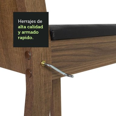JUEGO DE COMEDOR SAMARA CON 4 SILLAS - MARRÓN/GRIS/NEGRO - 6