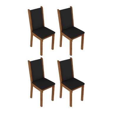 SILLAS COMEDOR MADESA NEGRO 4291 X4 MARRÓN