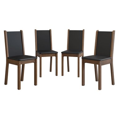 SILLAS COMEDOR MADESA NEGRO 4291 X4 MARRÓN - 2