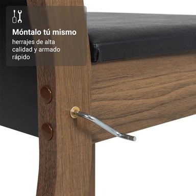 SILLAS COMEDOR MADESA NEGRO 4291 X4 MARRÓN - 5