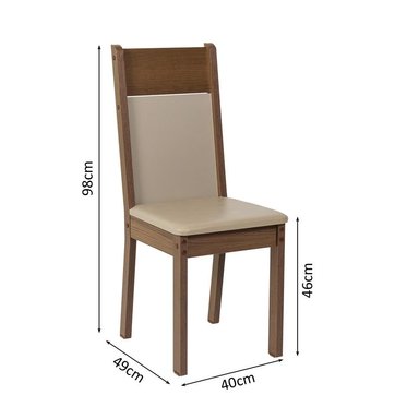 KIT CON 6 SILLAS DE COMEDOR 4280 - MARRÓN/CREMA/BEIGE - 2