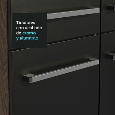 MUEBLE DE COCINA INTEGRAL EMILLY POP 229 CM - MARRÓN/NEGRO - 5