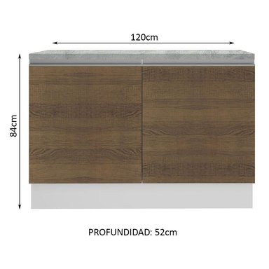 MUEBLE DE COCINA MADESA G241209BGLCT GLAMY 120 CM MOSTRADOR PARA LAVADERO CON ENCIMERA - 3