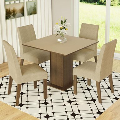 JUEGO COMEDOR MADESA 4 SILLAS CREMA DEISE - 2