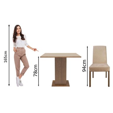 JUEGO COMEDOR MADESA 4 SILLAS CREMA DEISE - 4