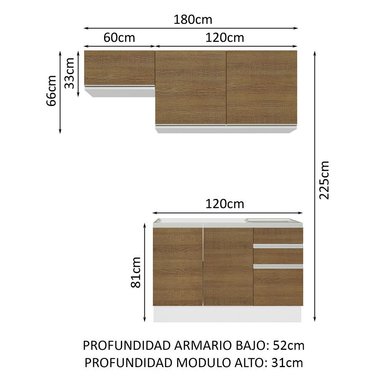 MUEBLE DE COCINA MADESA GLAMY INTEGRAL 180 CM 09 - 3