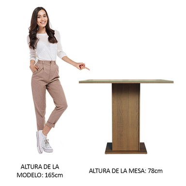 MESA COMEDOR MADESA CREMA CUADRADA 4 PUESTOS 5363 MARRÓN - 4