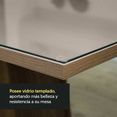 MESA COMEDOR MADESA CREMA CUADRADA 4 PUESTOS 5363 MARRÓN - 5
