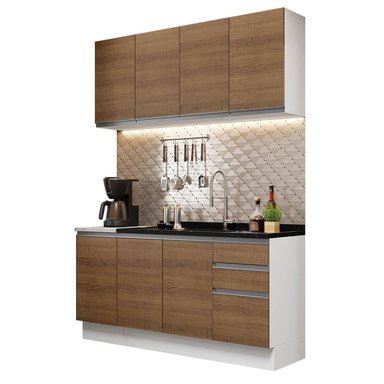 MUEBLE DE COCINA MADESA GLAMY INTEGRAL 160 CM BLANCO/MARRÓN 03 - 1