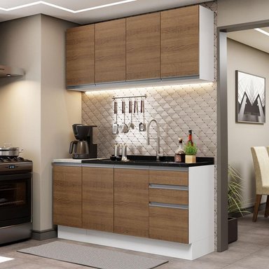 MUEBLE DE COCINA MADESA GLAMY INTEGRAL 160 CM BLANCO/MARRÓN 03 - 2