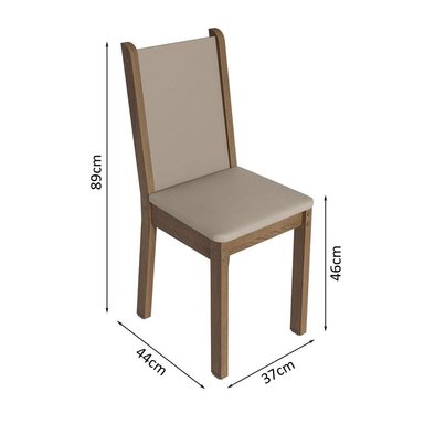 JUEGO COMEDOR MADESA 4 SILLAS BEIGE TIFANI MARRÓN CREMA - 3
