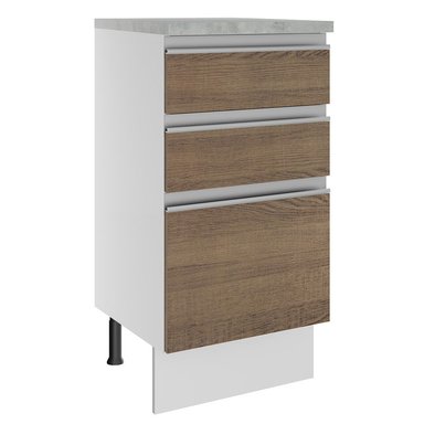 MUEBLE DE COCINA MADESA GLAMY 3 CAJONES 40 CM BLANCO/MARRÓN - 1