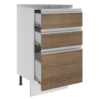 MUEBLE DE COCINA MADESA GLAMY 3 CAJONES 40 CM BLANCO/MARRÓN - 5