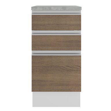 MUEBLE DE COCINA MADESA GLAMY 3 CAJONES 40 CM BLANCO/MARRÓN - 6