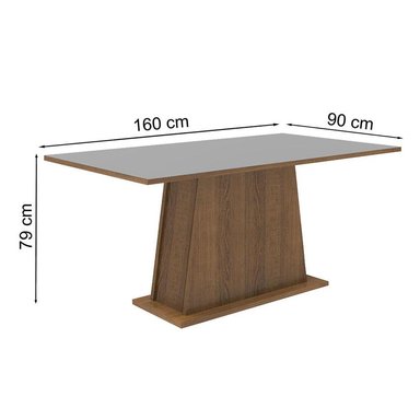 MESA DE COMEDOR RECTANGULAR 6 PUESTOS 5364 - MARRÓN/GRIS - 2