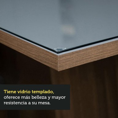 JUEGO COMEDOR MADESA 4 SILLAS GRIS ANAJU TABLERO MADERA Y CUBIERTA CRISTAL - 6