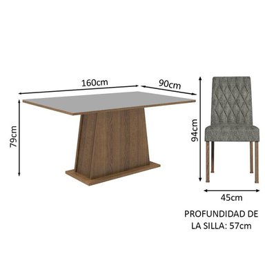 JUEGO COMEDOR MADESA 4 SILLAS GRIS ASHLEY - 3