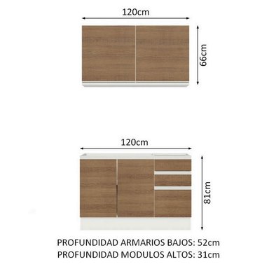 MUEBLE DE COCINA MADESA GLAMY INTEGRAL 120 CM CON LAVADERO 03 - 3