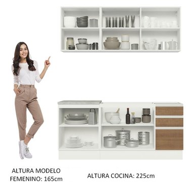 MUEBLE DE COCINA MADESA GLAMY INTEGRAL 180 CM CON LAVADERO 05 - 5