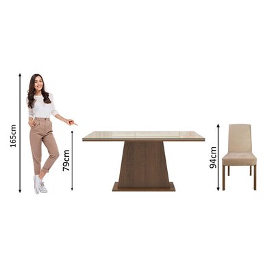 JUEGO COMEDOR MADESA 4 SILLAS CREMA SABRINA TABLERO MADERA Y CUBIERTA CRISTAL - 3