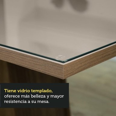 JUEGO COMEDOR MADESA 4 SILLAS GRIS AVRIL TABLERO MADERA Y CUBIERTA CRISTAL - 5