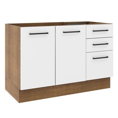 MUEBLE DE COCINA MADESA AGATA 3 CAJONES 120 CM MOSTRADOR PARA LAVADERO