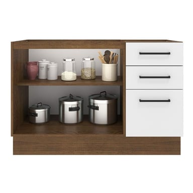 MUEBLE DE COCINA MADESA AGATA 3 CAJONES 120 CM MOSTRADOR PARA LAVADERO - 3