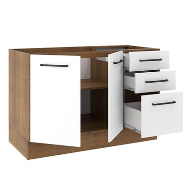 MUEBLE DE COCINA MADESA AGATA 3 CAJONES 120 CM MOSTRADOR PARA LAVADERO - 4