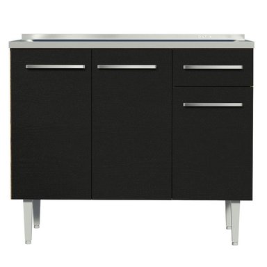 MUEBLE DE COCINA EMILLY 105 CM CON LAVADERO - MARRÓN/NEGRO - 6