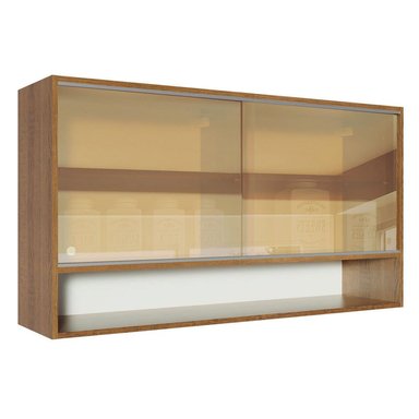 ALACENA DE COCINA MADESA GLAMY 120 CM 2 PUERTAS CORREDIZAS DE CRISTAL REFLEX 1 NICHO - 1