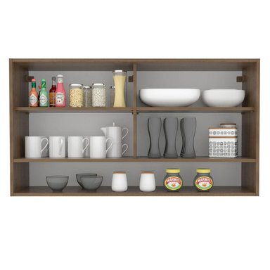 ALACENA DE COCINA MADESA GLAMY 120 CM 2 PUERTAS CORREDIZAS DE CRISTAL REFLEX 1 NICHO - 3