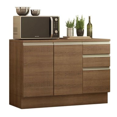 MUEBLE DE COCINA MADESA GLAMY 3 CAJONES 120 CM MOSTRADOR PARA LAVADERO CON ENCIMERA