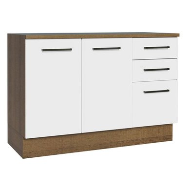 MUEBLE DE COCINA MADESA AGATA 3 CAJONES 120 CM MOSTRADOR PARA LAVADERO CON ENCIMERA