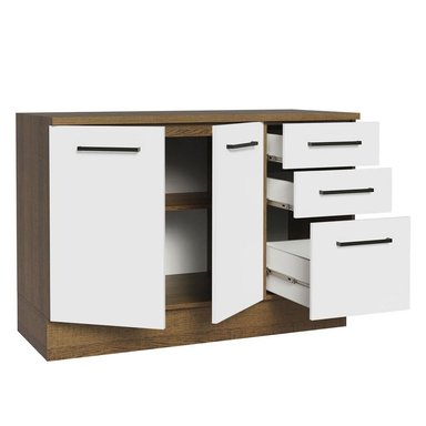 MUEBLE DE COCINA MADESA AGATA 3 CAJONES 120 CM MOSTRADOR PARA LAVADERO CON ENCIMERA - 4