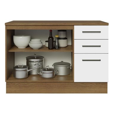MUEBLE DE COCINA MADESA AGATA 3 CAJONES 120 CM MOSTRADOR PARA LAVADERO CON ENCIMERA - 5