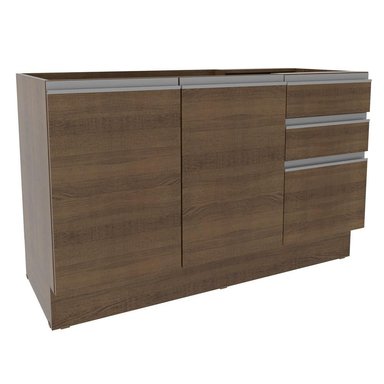 MUEBLE DE COCINA MADESA GLAMY 3 CAJONES 120 CM MOSTRADOR PARA LAVADERO CON PORTACUBIERTOS - 1