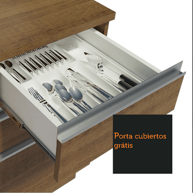 MUEBLE DE COCINA MADESA GLAMY 3 CAJONES 120 CM MOSTRADOR PARA LAVADERO CON PORTACUBIERTOS - 3
