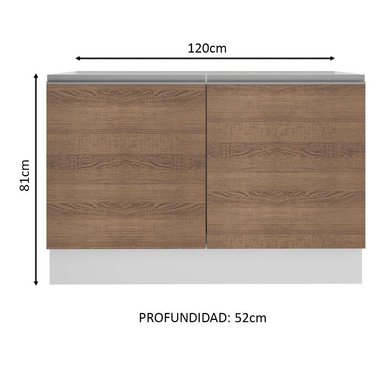 MUEBLE DE COCINA MADESA GLAMY 120 CM MOSTRADOR PARA LAVADERO - 3