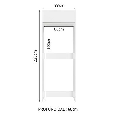 MUEBLE DE COCINA MADESA GLAMY PARA REFRIGERADOR 1 PUERTA ABATIBLE 83 CM BLANCO - 3