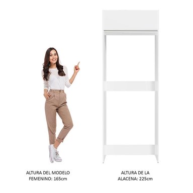 MUEBLE DE COCINA MADESA GLAMY PARA REFRIGERADOR 1 PUERTA ABATIBLE 83 CM BLANCO - 4