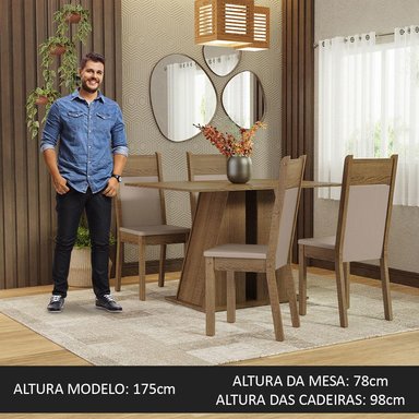 JUEGO COMEDOR MADESA 4 SILLAS BEIGE ANGEL - 4