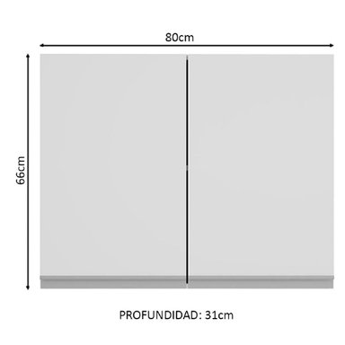 ALACENA DE COCINA MADESA 2 PUERTAS GLAMY 80 CM BLANCO - 3