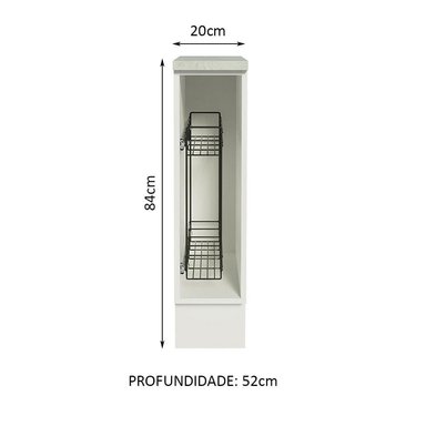 MUEBLE DE COCINA MADESA PORTACONDIMENTOS 20 CM GLAMY Y AGATA BLANCO - 2