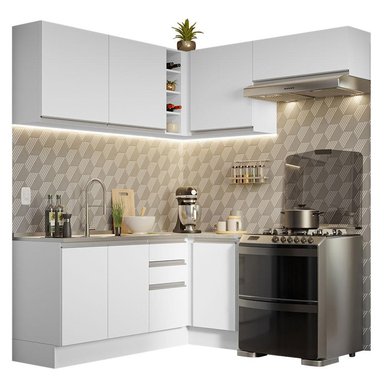 MUEBLE DE COCINA MADESA INTEGRAL ESQUINERO GLAMY 349 CM BLANCO 07