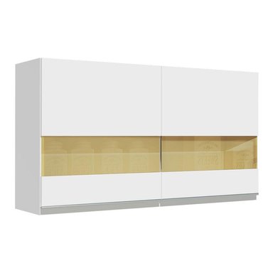 ALACENA DE COCINA MADESA 2 PUERTAS DE CRISTAL GLAMY 120 CM BLANCO