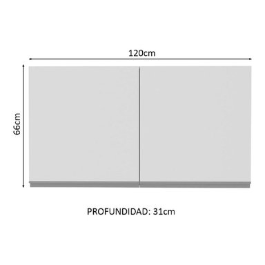 ALACENA DE COCINA MADESA GLAMY 2 PUERTAS 120 CM BLANCO - 3