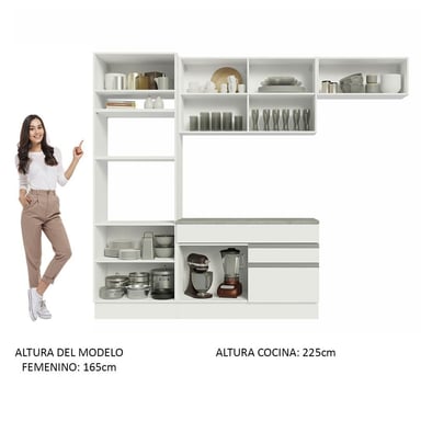 MUEBLE DE COCINA MADESA INTEGRAL GLAMY 270 CM BLANCO 14 - 5