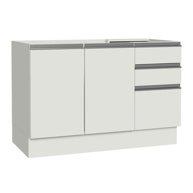 MUEBLE DE COCINA MADESA 3 CAJONES 2 PUERTAS Y GLAMY 120 X 60 CM BLANCO