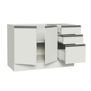 MUEBLE DE COCINA MADESA 3 CAJONES 2 PUERTAS Y GLAMY 120 X 60 CM BLANCO - 3
